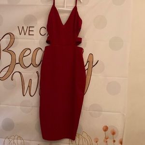 Flirty Red Open Sided Dress